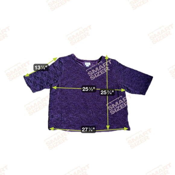 Maggie Barnes Catherines Shirt Top Women 3XWP Purple Lace Burnout Sheer Textured - Picture 2 of 6